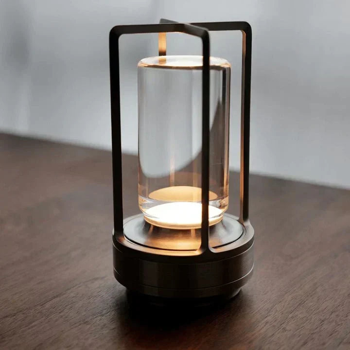 Faceted Crystal Glass Touch Dimmable Rechargeable Table Lamp