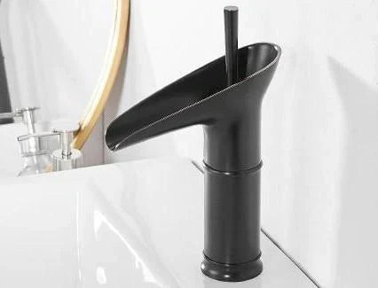 Vintage Waterfall Spout Single Hole Bathroom Faucet