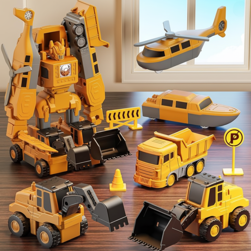 Modular Snap Together Magnetic Vehicle Building Blocks Toy Set