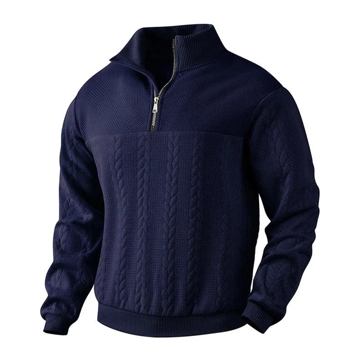 Men's Cable-Knit Quarter-Zip Pullover Mens Knit Sweater