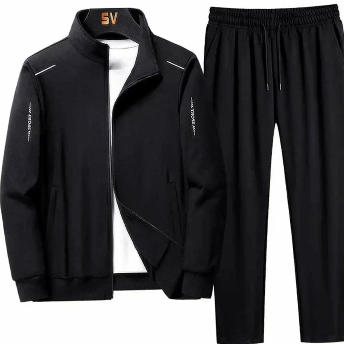 Men's Casual Tracksuit Zip-Up Jogger Two-Piece Set