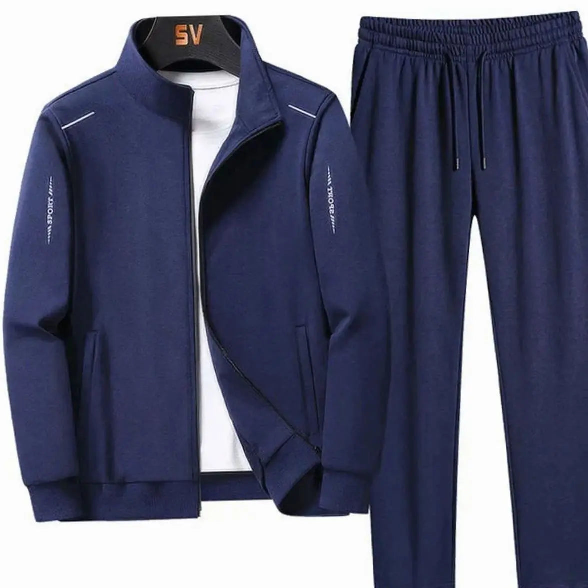 Men's Casual Tracksuit Zip-Up Jogger Two-Piece Set