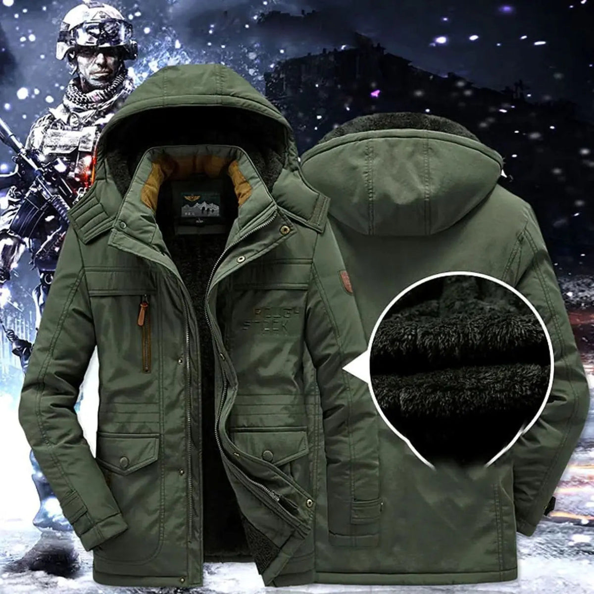 Men's Fleece-Lined Hooded Heavy-Duty Winter Jackets