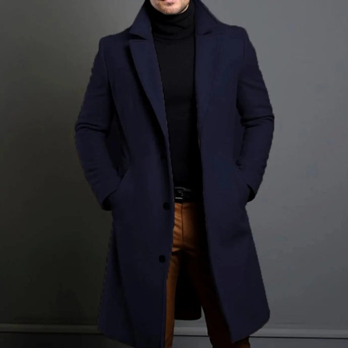 Men's Formal Slim-Fit Single-Breasted Winter Coat