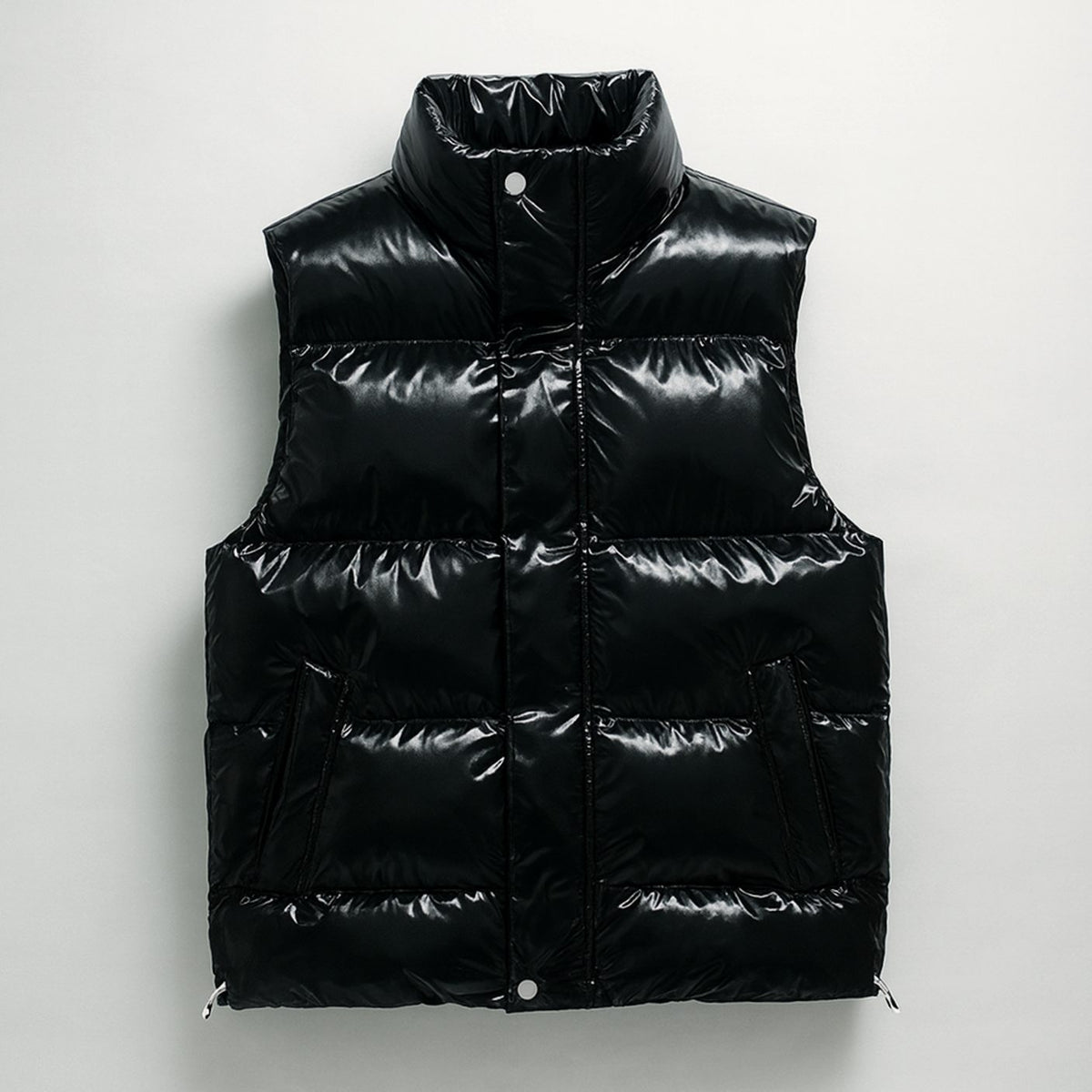 Men's High-Collar Quilted Puffer Gilet Cotton-Blend Vest