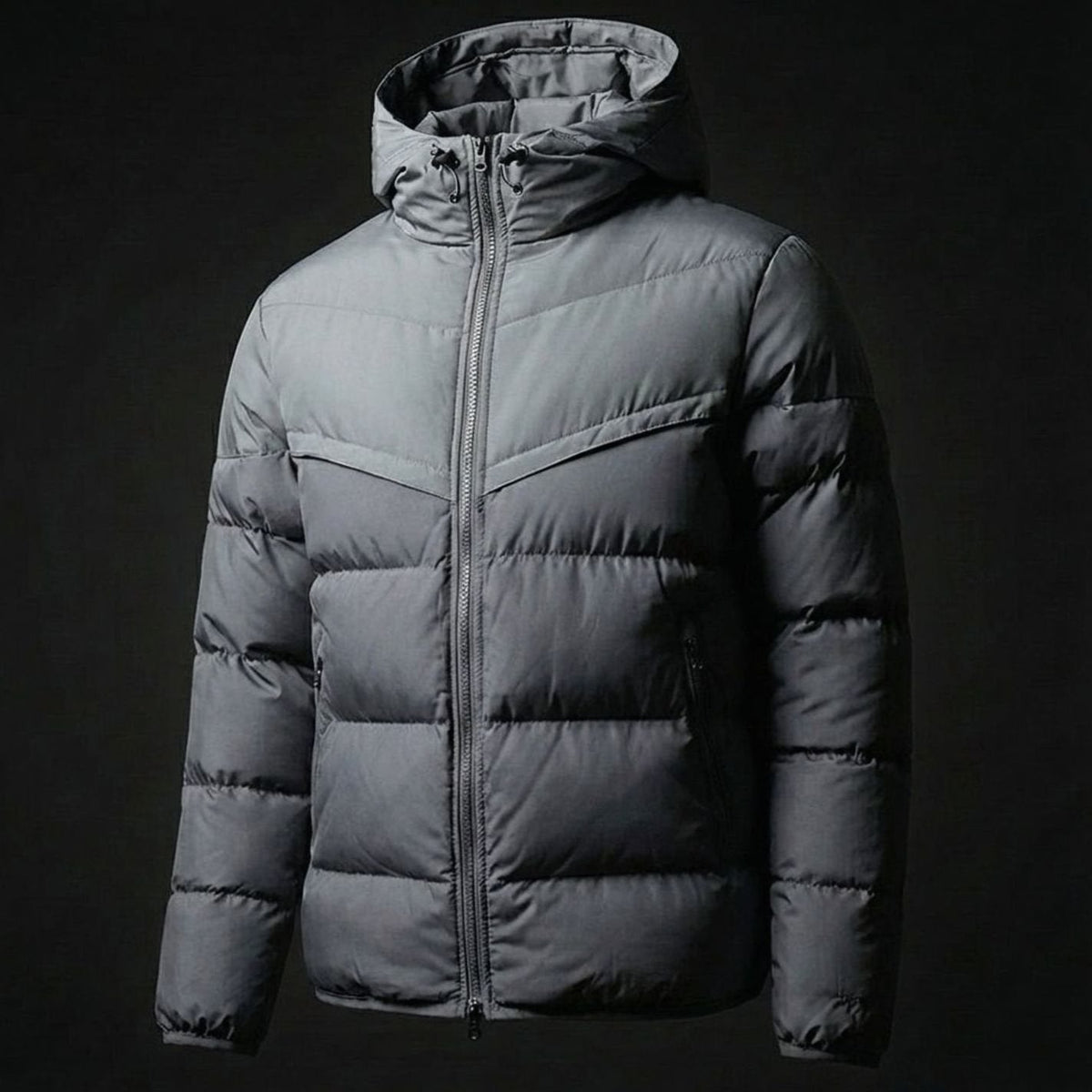 Men's Hooded Contrast-Panel Puffer Jacket