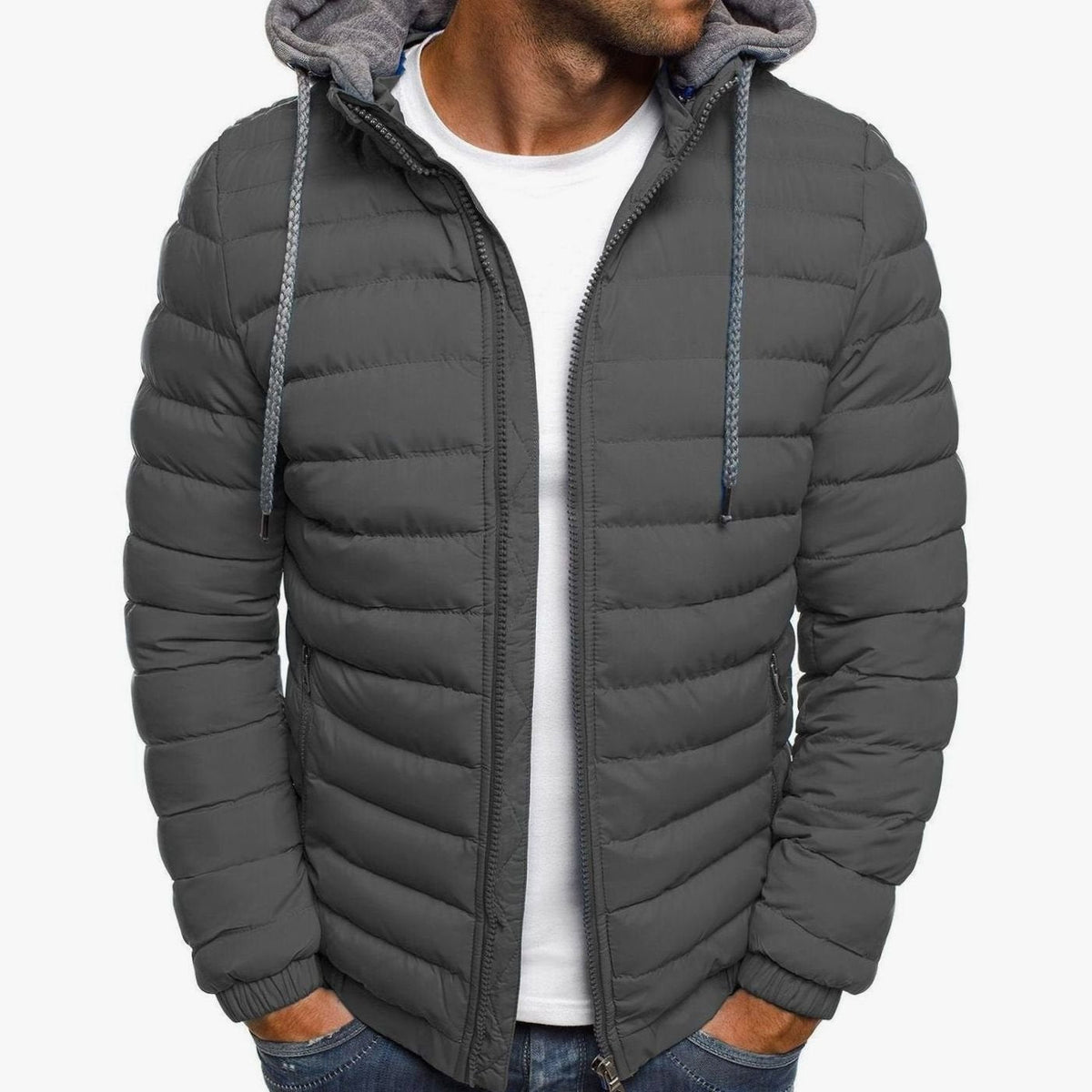 Men's Lightweight Quilted Hooded Puffer Jacket