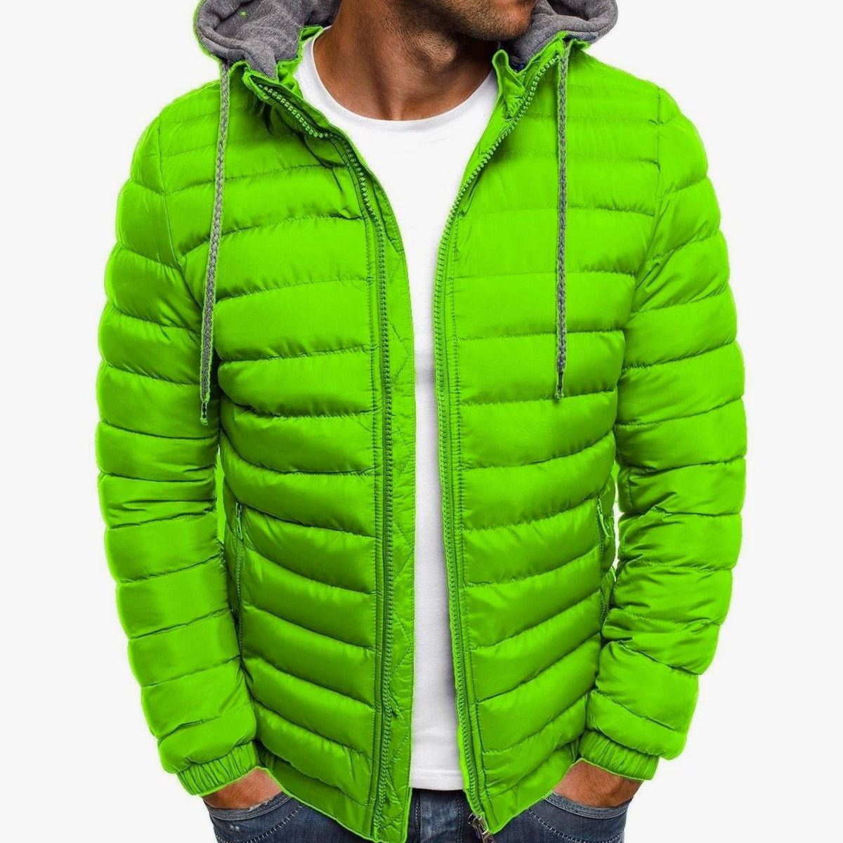Men's Lightweight Quilted Hooded Puffer Jacket