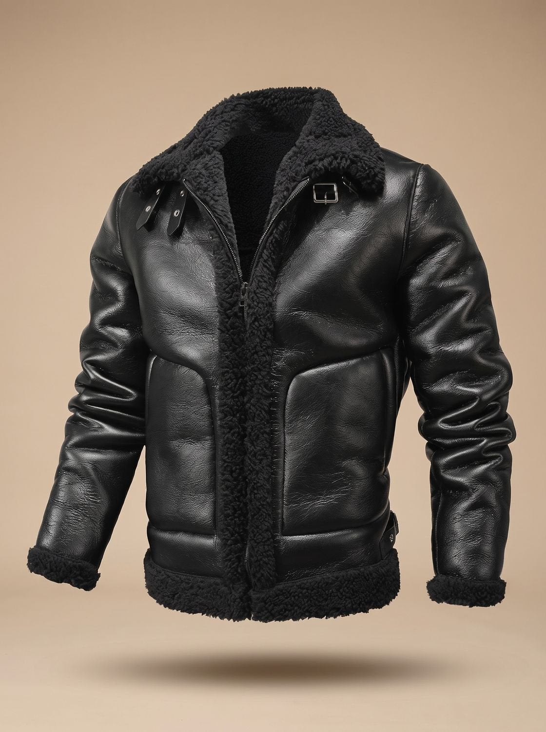 Noah | Men's Shearling-Lined Faux Leather B3 Bomber Jacket