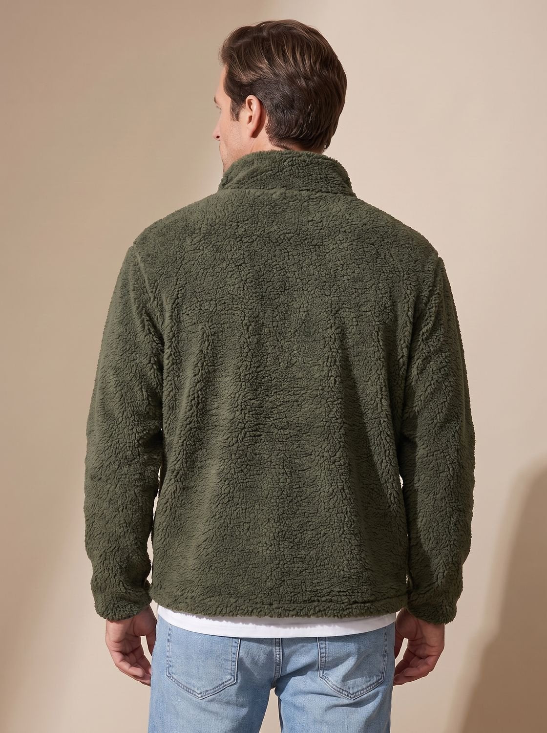 Noah | Men's Sherpa Fleece Full-Zip Stand-Collar Plush Jacket