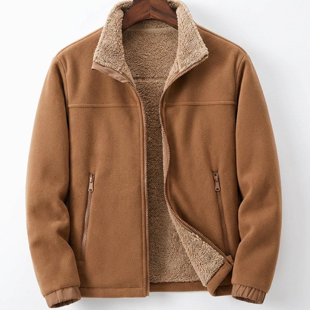 Men's Sherpa-Lined Full-Zip Fleece Jacket