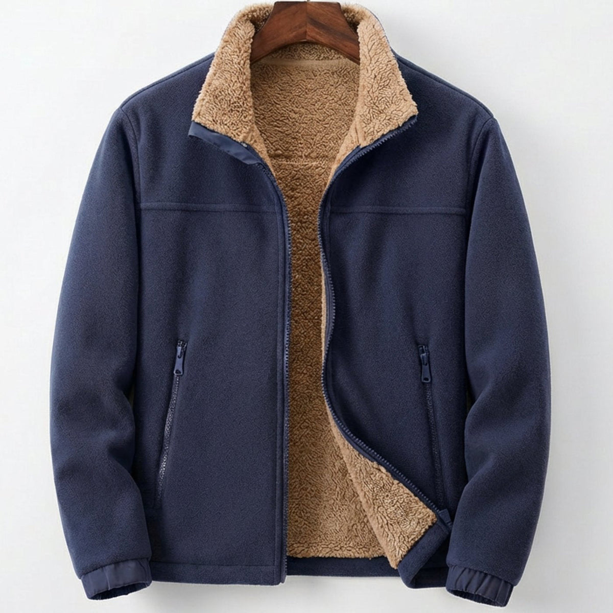 Men's Sherpa-Lined Full-Zip Fleece Jacket
