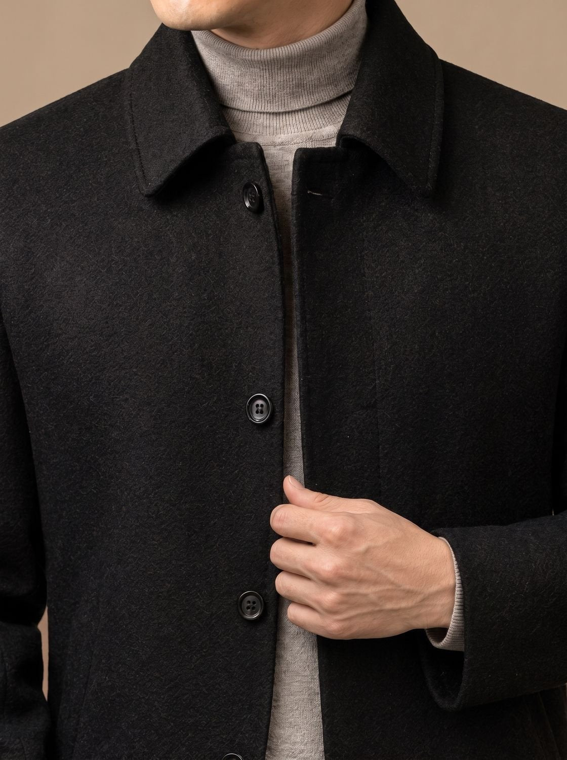Noah | Men's Single-Breasted Wool Jacket Pointed Collar Coat
