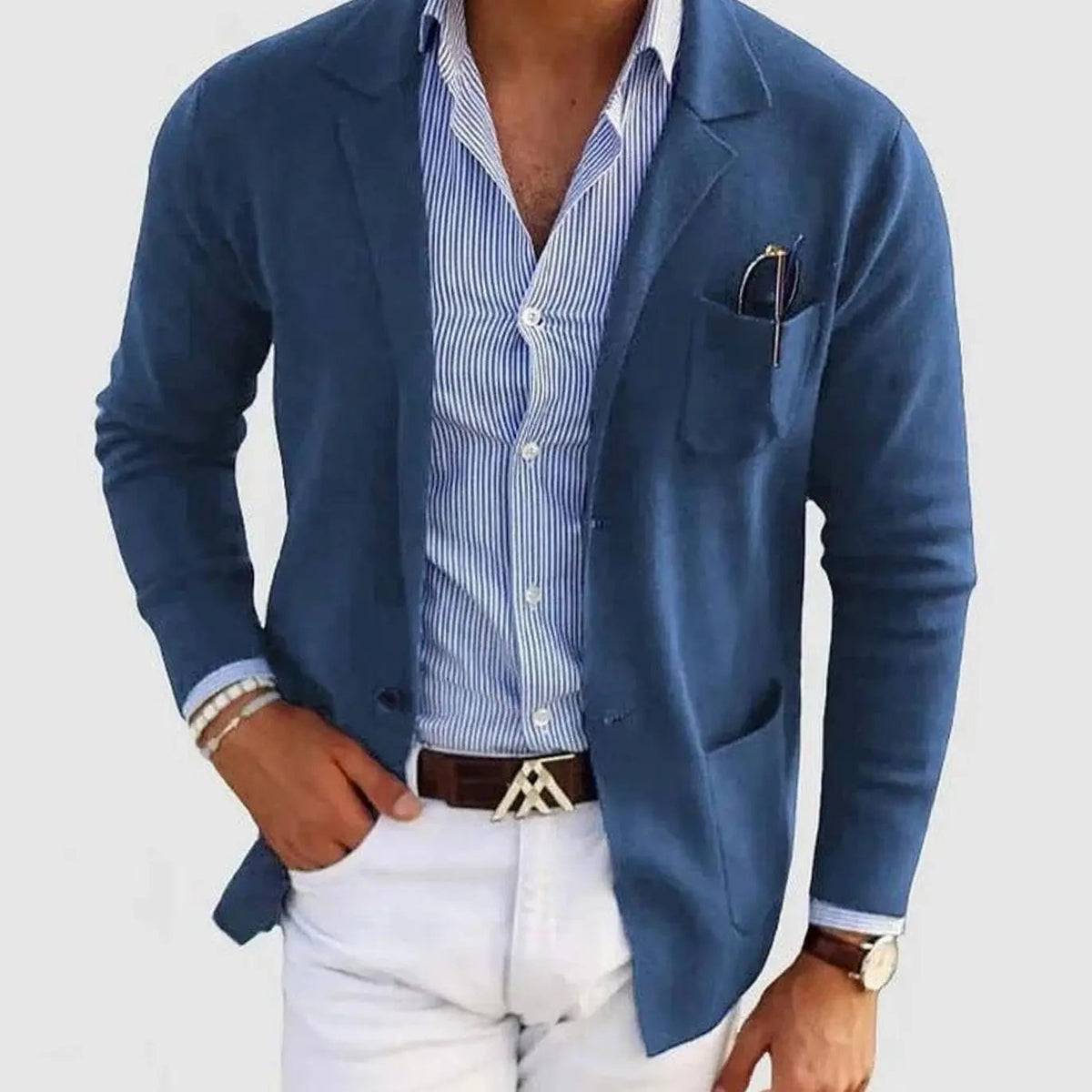 Men's Slim Fit Blazer Notch Lapel Smart Casual Jacket