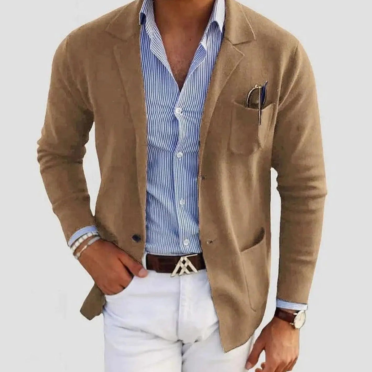 Men's Slim Fit Blazer Notch Lapel Smart Casual Jacket