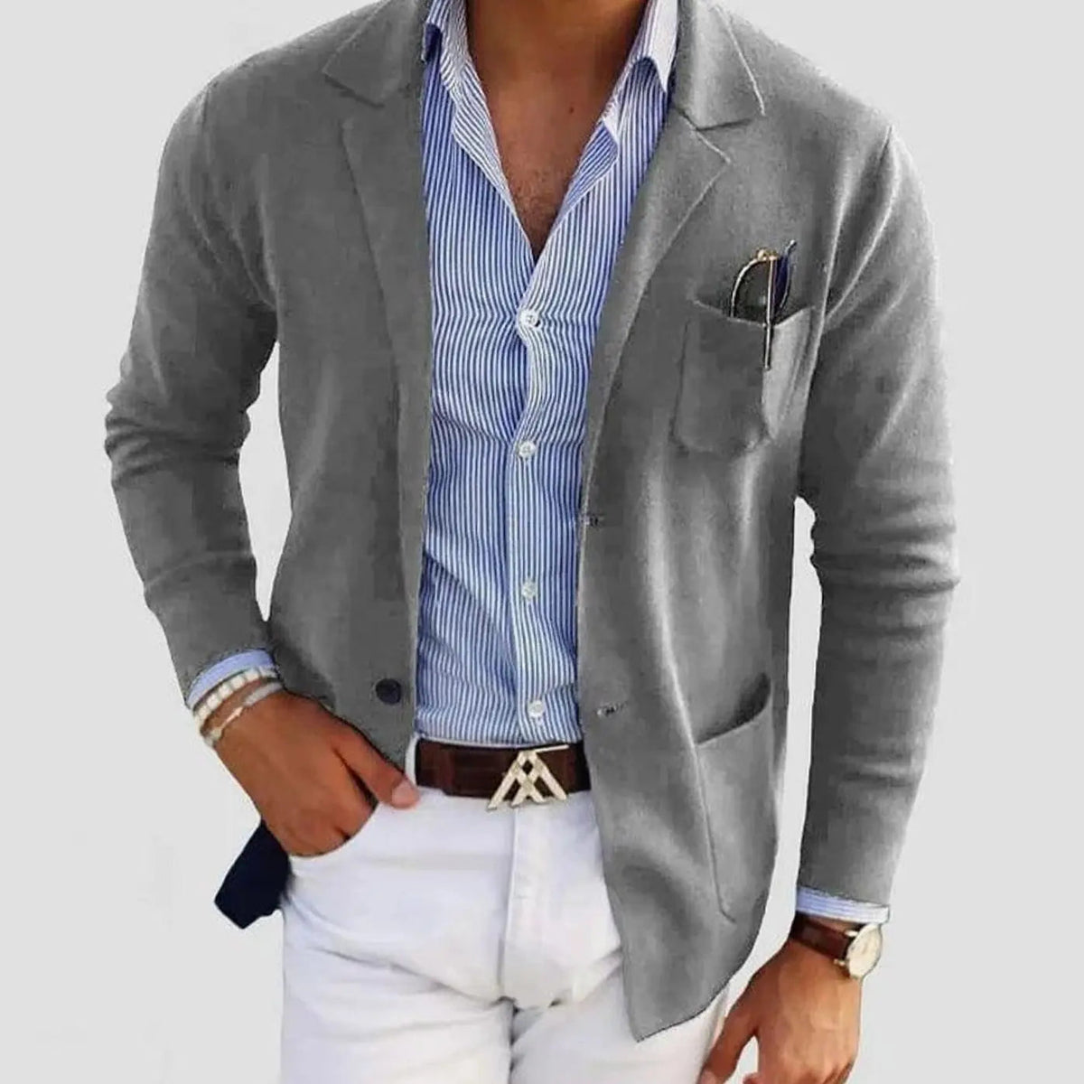 Men's Slim Fit Blazer Notch Lapel Smart Casual Jacket