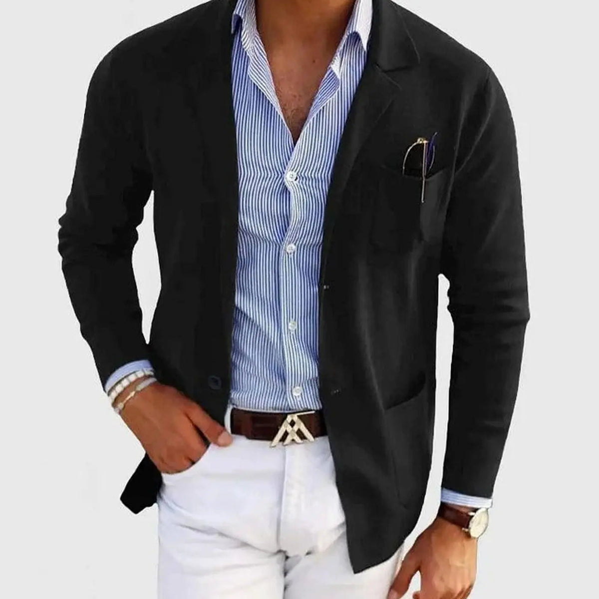 Men's Slim Fit Blazer Notch Lapel Smart Casual Jacket