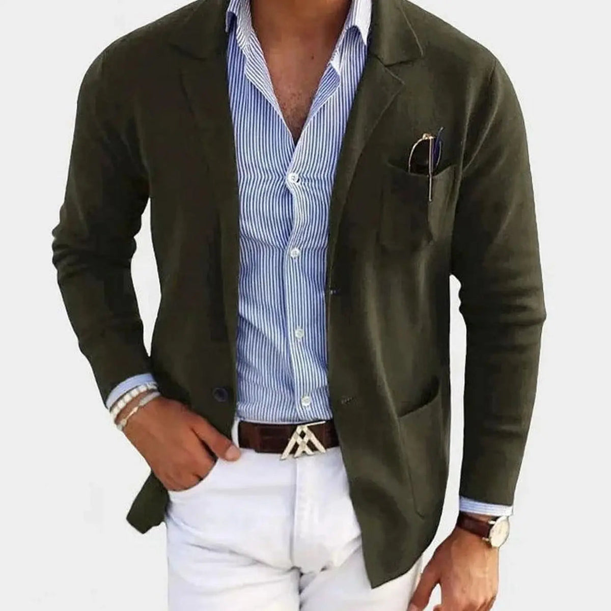 Men's Slim Fit Blazer Notch Lapel Smart Casual Jacket