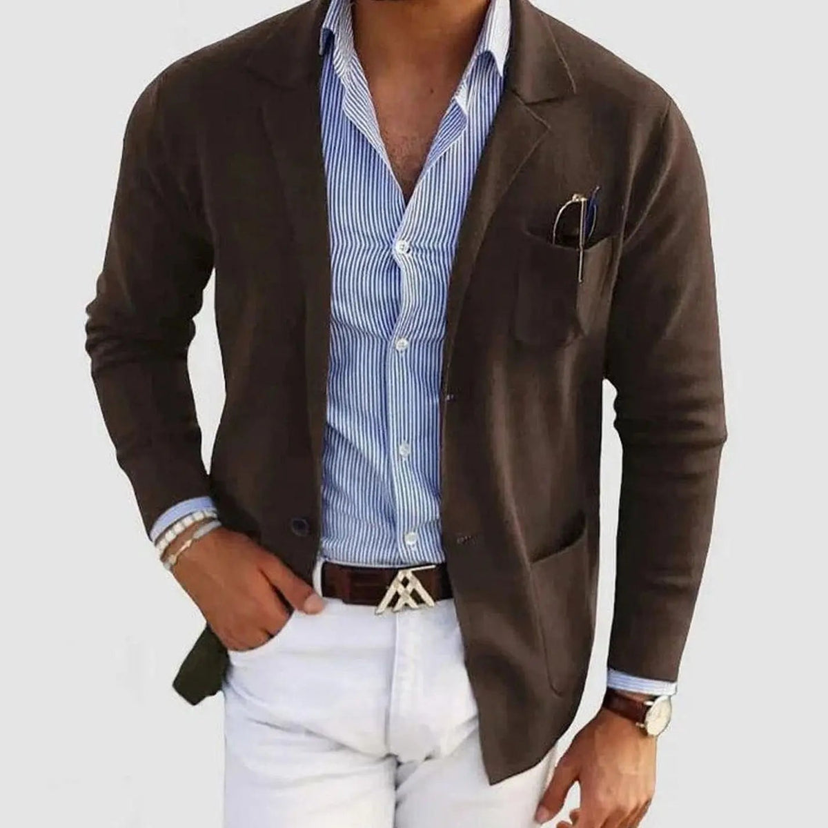 Men's Slim Fit Blazer Notch Lapel Smart Casual Jacket