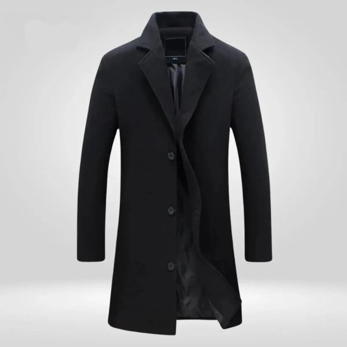 Men's Wool Coat Single-Breasted Long Overcoat