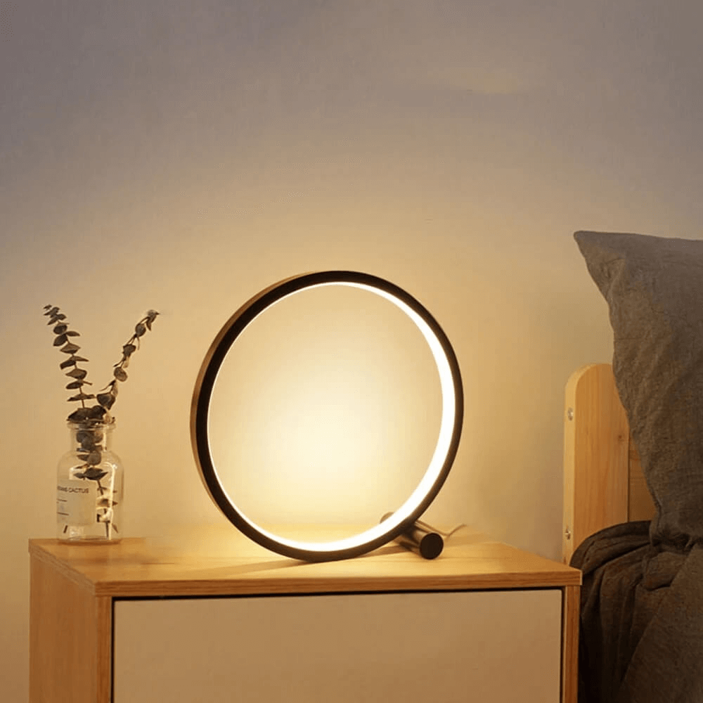 Minimalist Round Aluminum Touch Control Dimmable Table Lamp