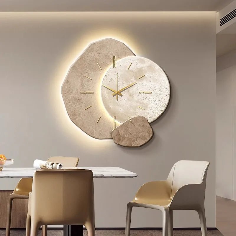 Minimalist Scandinavian Metal Wood Silent Mechanism Wall Clock