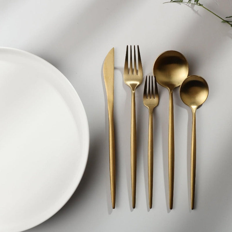 Sleek Minimalist Stainless Steel Modern Flatware Cutlery Set