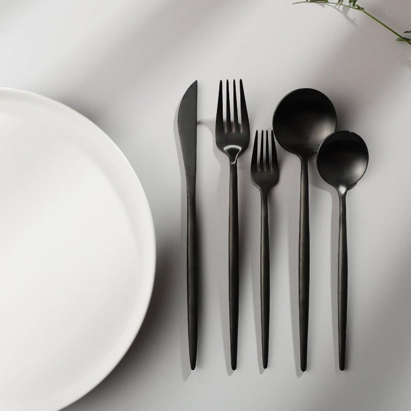 Sleek Minimalist Stainless Steel Modern Flatware Cutlery Set
