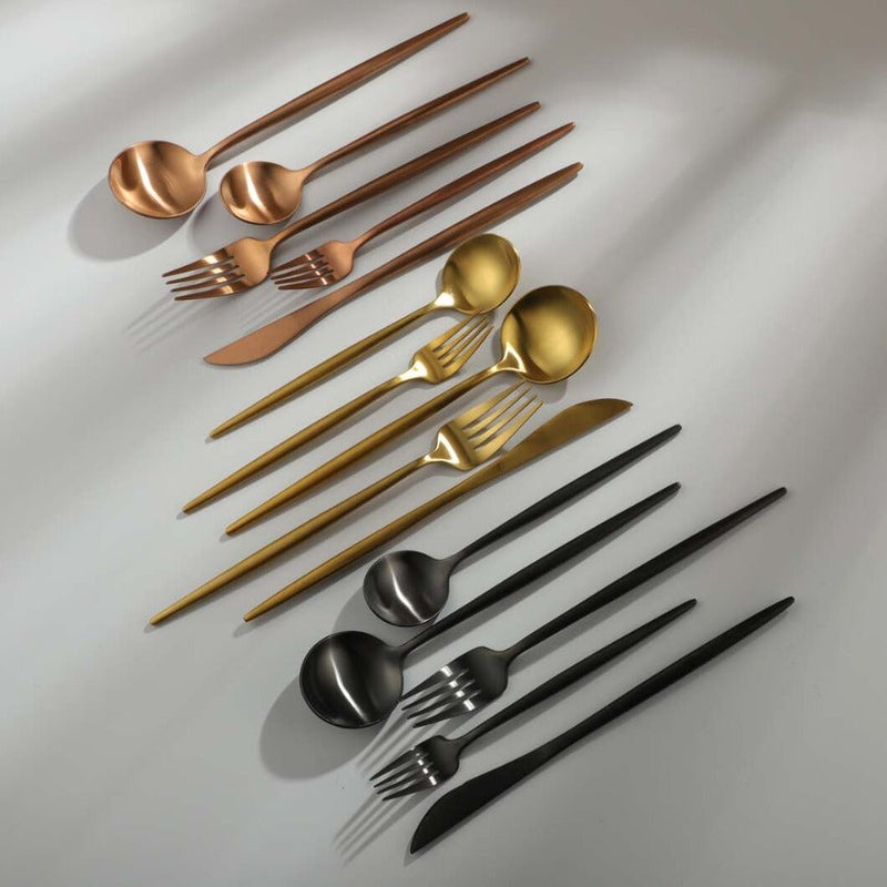Sleek Minimalist Stainless Steel Modern Flatware Cutlery Set