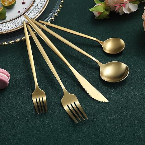 Sleek Minimalist Stainless Steel Modern Flatware Cutlery Set