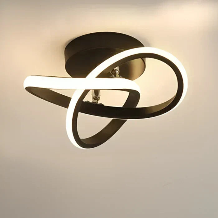 Modern Double Ring Aluminum Acrylic Flush Mount Ceiling Light