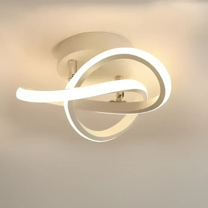 Modern Double Ring Aluminum Acrylic Flush Mount Ceiling Light