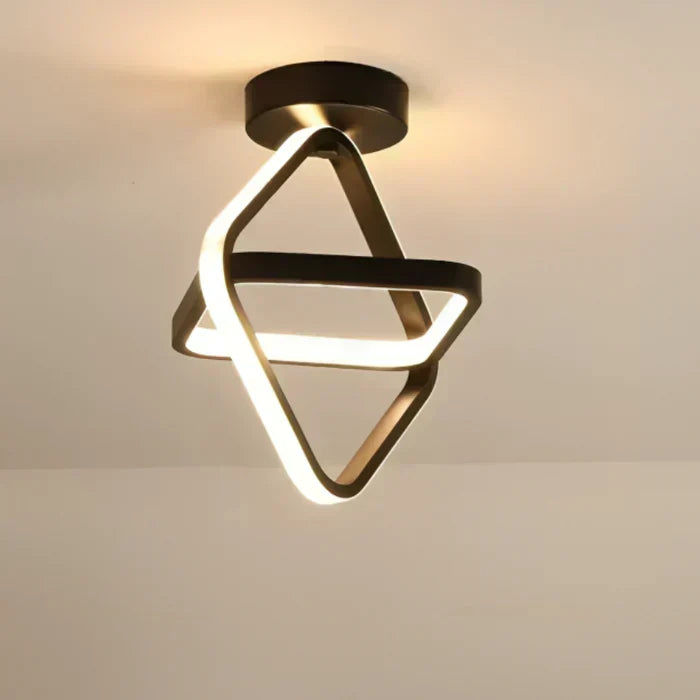 Modern Double Ring Aluminum Acrylic Flush Mount Ceiling Light