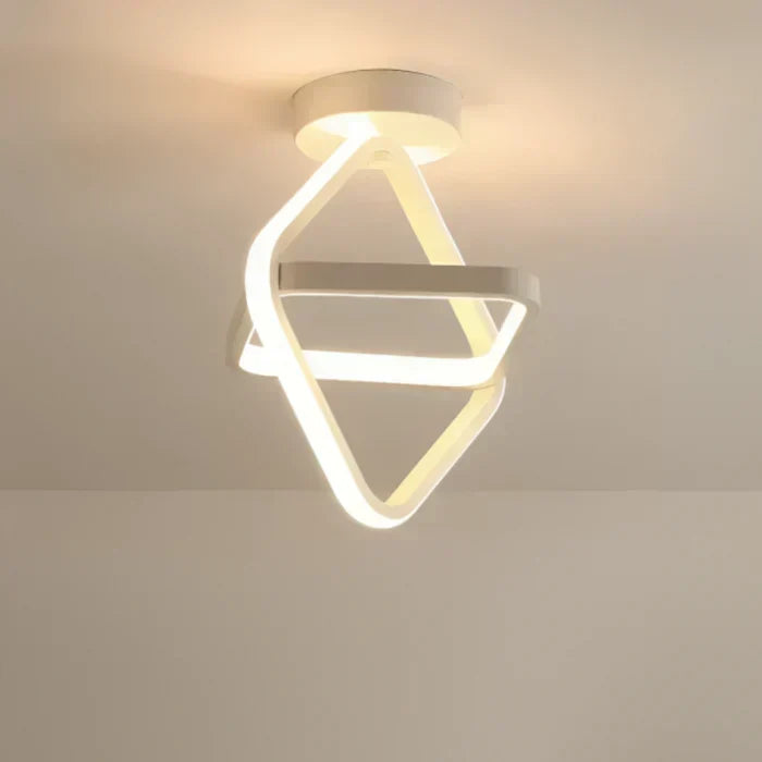 Modern Double Ring Aluminum Acrylic Flush Mount Ceiling Light