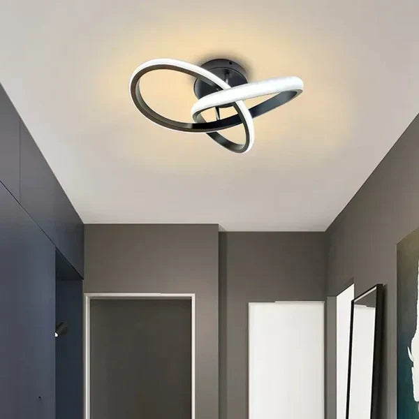 Modern Double Ring Aluminum Acrylic Flush Mount Ceiling Light