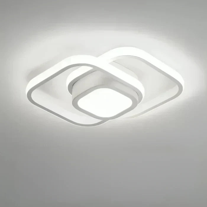 Modern Double Ring Aluminum Acrylic Flush Mount Ceiling Light