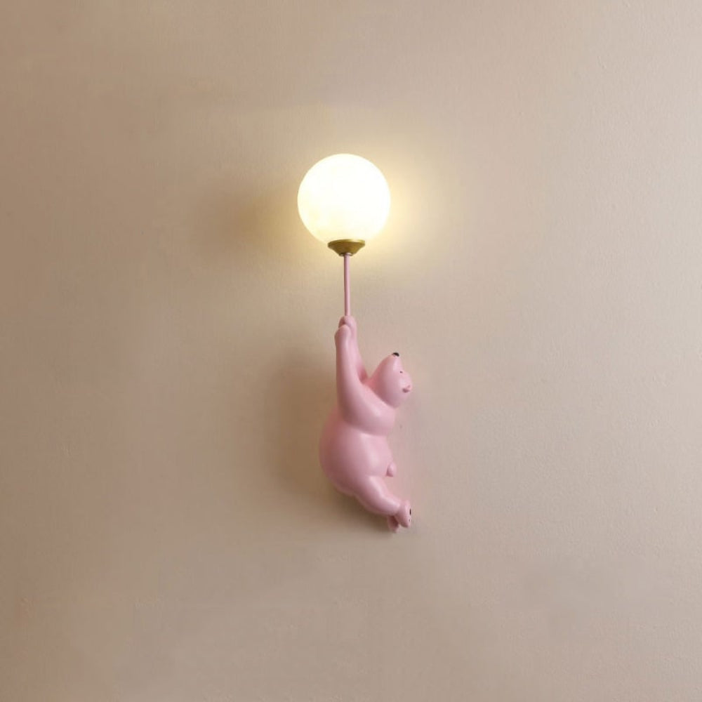 Modern Cute Bear Balloon Kids Wall Light
