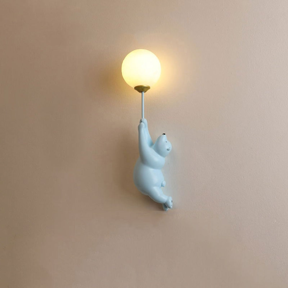 Modern Cute Bear Balloon Kids Wall Light