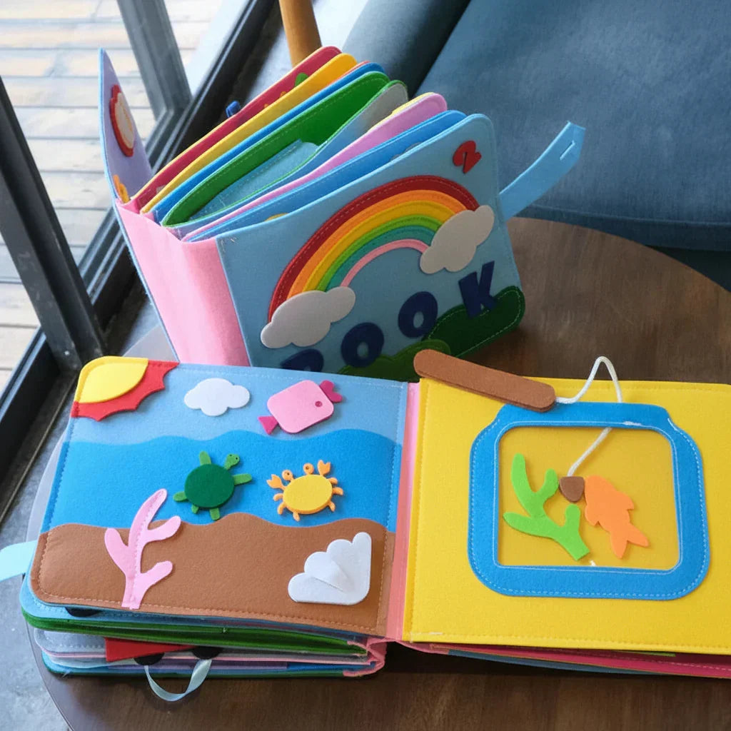 Soft Felt Interactive Montessori Busy Book for Screen-free Play