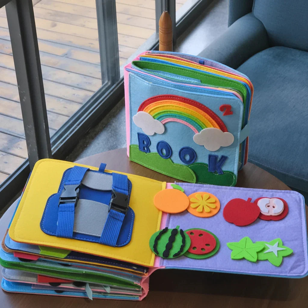 Soft Felt Interactive Montessori Busy Book for Screen-free Play