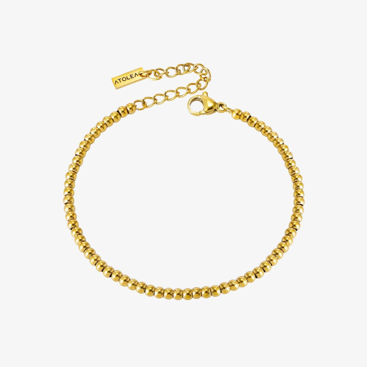 Versatile Stackable Fine Beaded Gold Plated Silver Bracelet