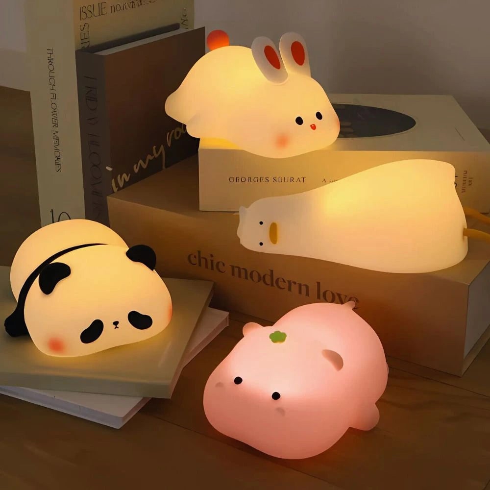 Cute Portable Animal Shape Dimmable Kids Night Light Table Lamp