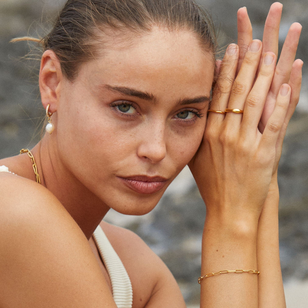 Minimalist Paperclip Link Adjustable Gold Coated Chain Bracelet