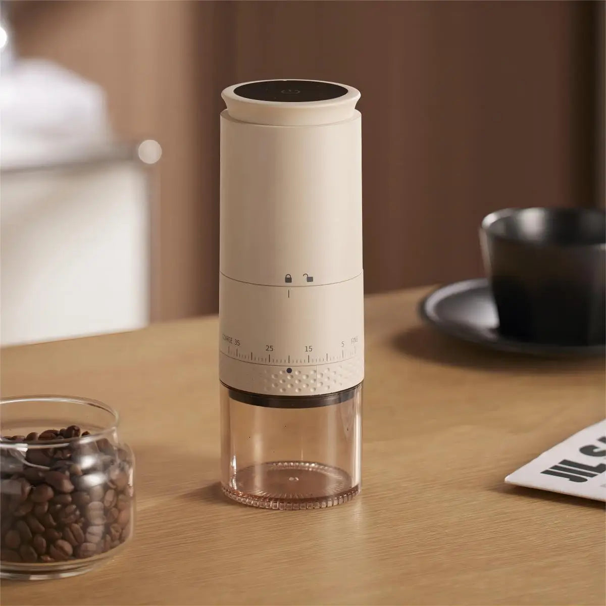 Rechargeable Adjustable Ceramic Burr Portable Electric Coffee Grinder