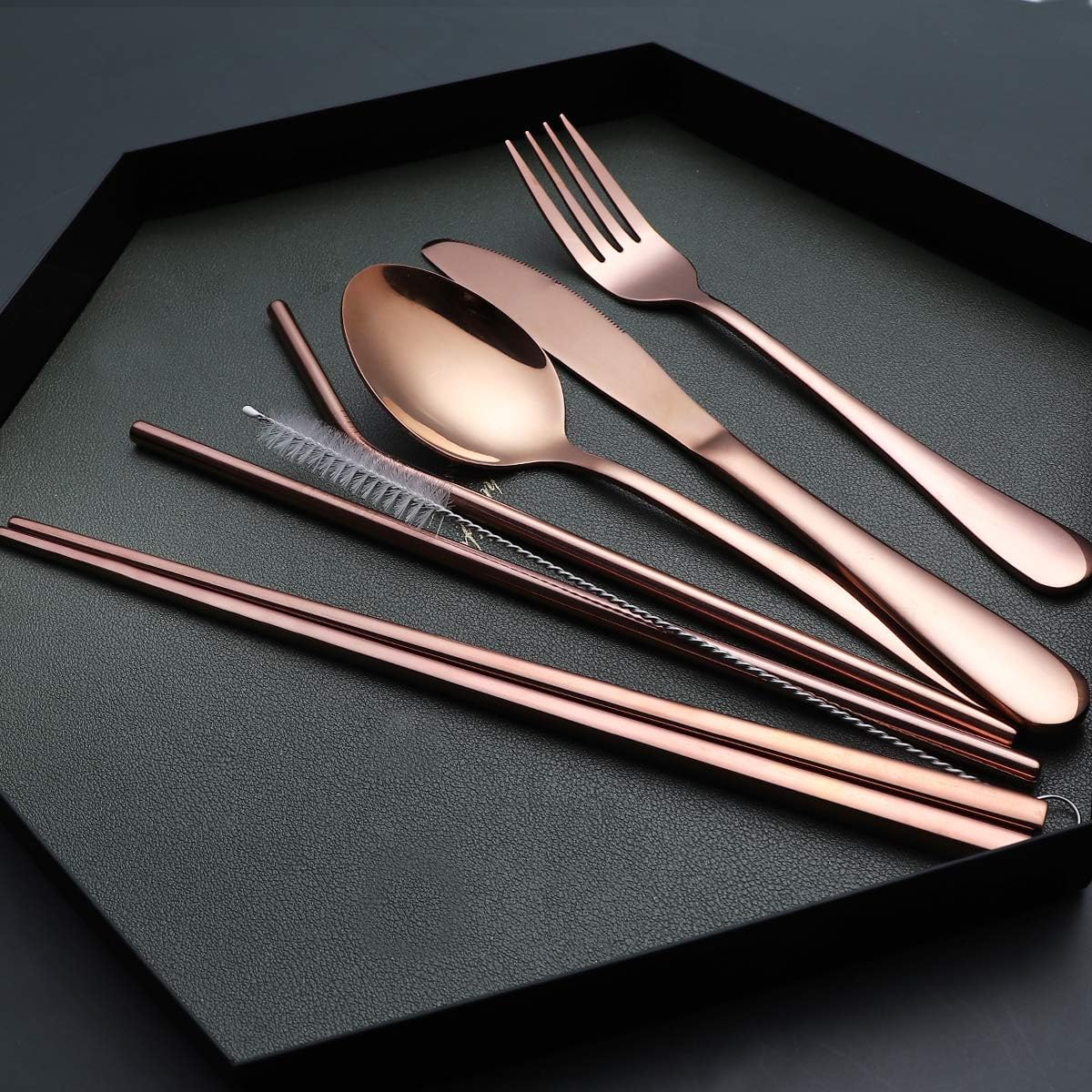 Compact Lightweight Stainless Steel Waterproof Case Travel Cutlery Set
