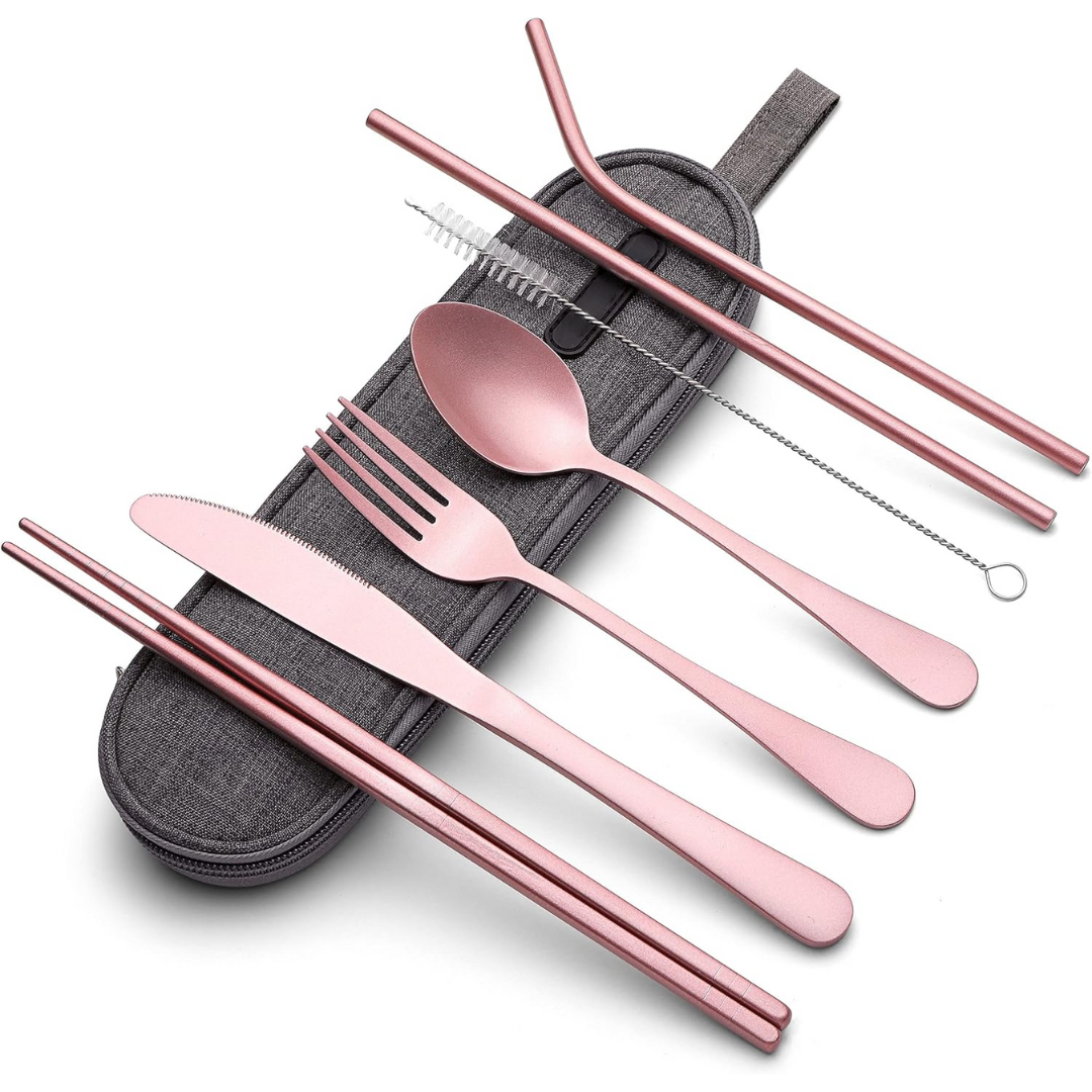 Compact Lightweight Stainless Steel Waterproof Case Travel Cutlery Set