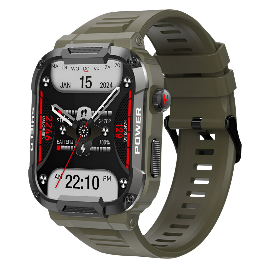 Rugged Shockproof Waterproof Health Monitoring Smartwatch For Men