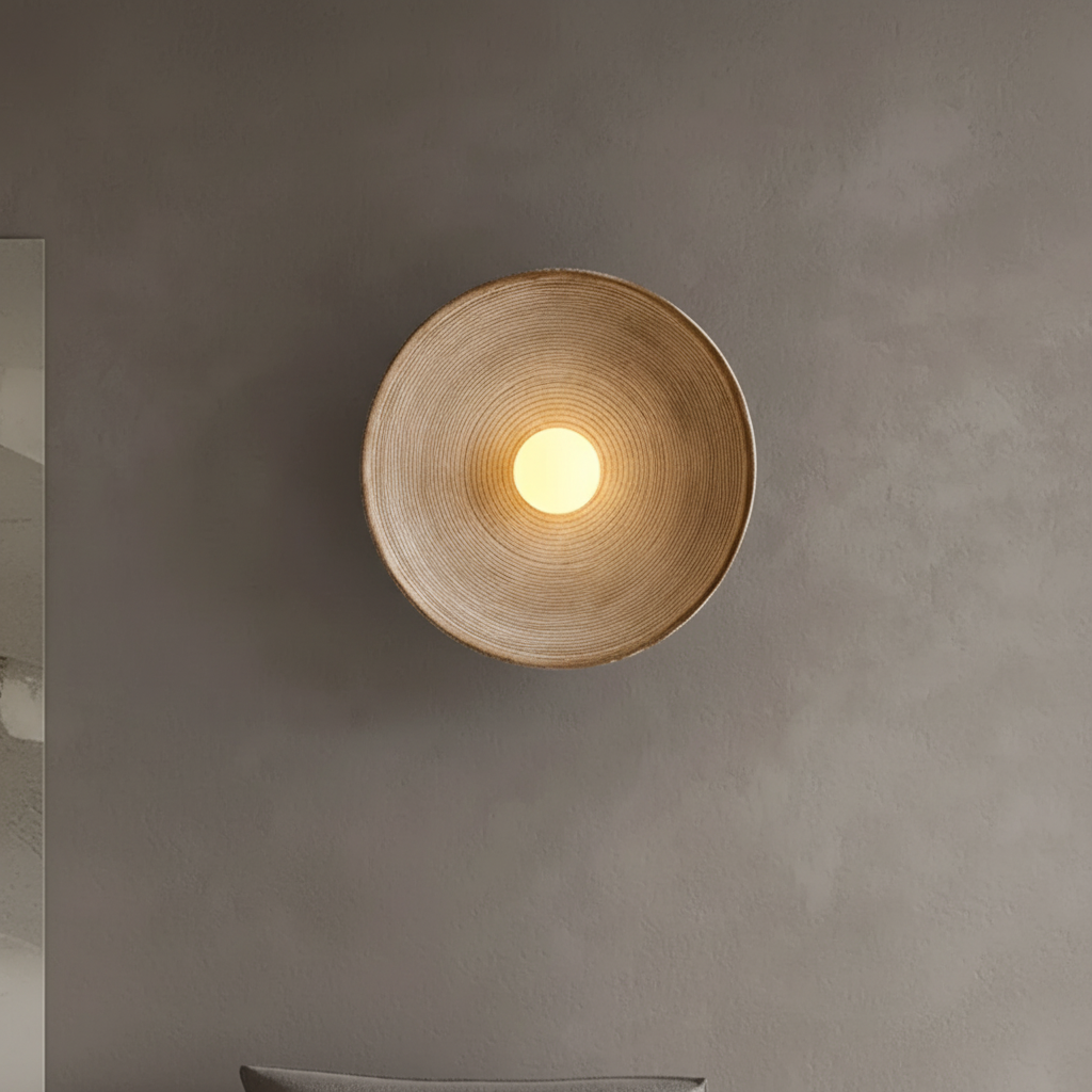 Round Minimalist Glass Resin Circular Wall Light