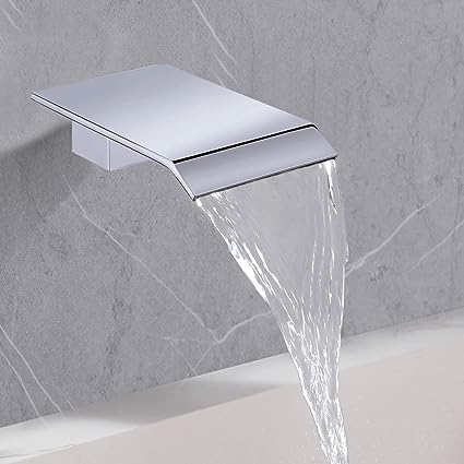 Minimalist Touchless Waterfall Spout Solid Wall Mounted Bathroom faucet