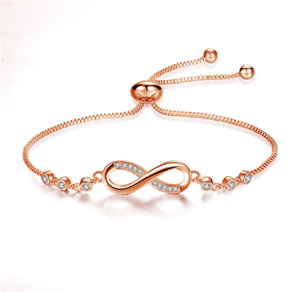 Minimalist Silver Infinity Symbol Adjustable Handcrafted Chain Bracelet